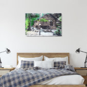 ログの外部ビューCabinCazadero, CA キャンバスプリント (インサイチュ (寝室))