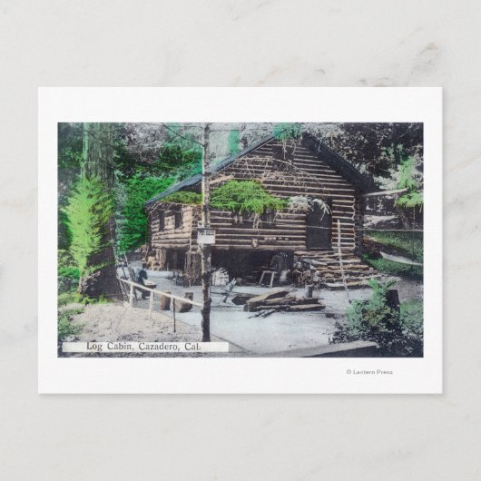 ログの外部ビューCabinCazadero, CA ポストカード (正面)