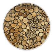 ログをテーマにした壁紙ドアノブ セラミックノブ (正面)