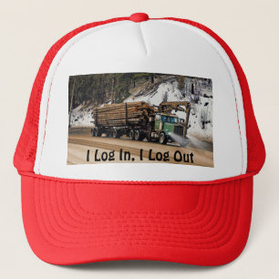 ログイおもしろいン – ログアウトTrucker Art キャップ