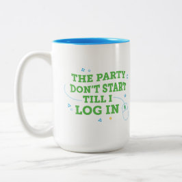 ログインするまでパーティーは始まらない コーヒーマグ ツートーンマグカップ