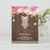 ログウッドピンクの下着シャワー ブライダルパーティー 招待状 (スタンド正面)