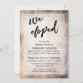 ログウッド調のウェディングタイポグラフィー受付 招待状 (正面)