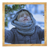 ログキャビパーソナライズされたン名フェイクウッドヴィンテージ フォトキューブ (右)