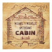 ログキャビパーソナライズされたン名フェイクウッドヴィンテージ フォトキューブ (正面)