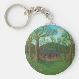 ログキャビンと木 キーホルダー