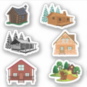 ログキャビンのステッカー シール (正面)