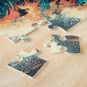 ログキャビンのビーチAi Art ジグソーパズル (側面)