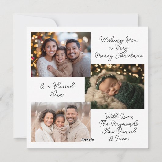 ログキャビンの雰囲気と家族の写真 シーズンカード (裏面)