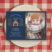 ログキャビンアウトドアスマン山の誕生日パーティー 招待状