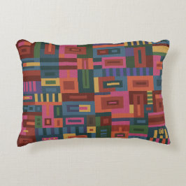 ログキャビンキルトパターン長方形 アクセントクッション