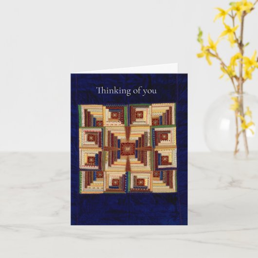 ログキャビンキルト カード (黄色い花)