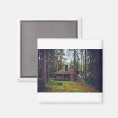 ログキャビンコテージハウスホームフィンランドランドスケープ マグネット (正面/裏面)