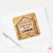 ログキャビンパーソナライズされたグフェイクウッド スクエアシール (封筒)