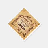 ログキャビンパーソナライズされたグフェイクウッド スタンダードカクテルナプキン (角)