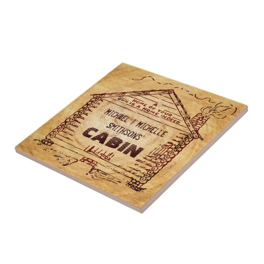 ログキャビンパーソナライズされたグフェイクウッド タイル (側面)