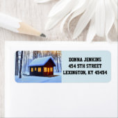 ログキャビン冬雪差出人住所ラベル ラベル (インサイチュ)