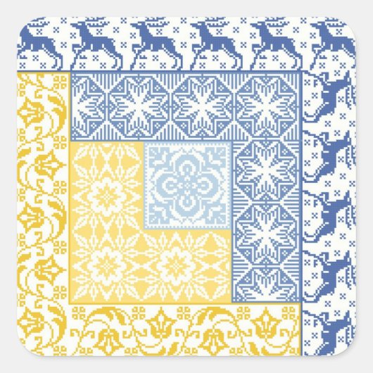 ログキャビン冬 スクエアシール (正面)