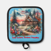 ログキャビン居心地の良いコーナー、時代を超越した静寂 | 鍋敷き (正面)