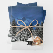 ログキャビン山景色 ラッピングペーパーシート (インサイチュ)