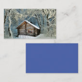 ログキャビン素朴ウィンター魔法 名刺 (正面/裏面)