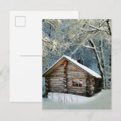 ログキャビン素朴ウィンター魔法 案内ポストカード (正面/裏面)