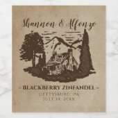 ログキャビン素朴ズ結婚ワインボトル ワインラベル (シングルラベル)