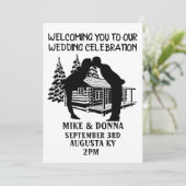 ログキャビン結婚の対キスをする招待状 招待状 (スタンド正面)