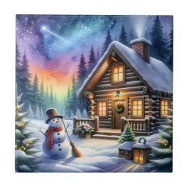 ログキャビン – クリスマス タイル