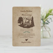 ログキャビン マウンテンズ ラスティック ウェディング インビテーション (スタンド正面)