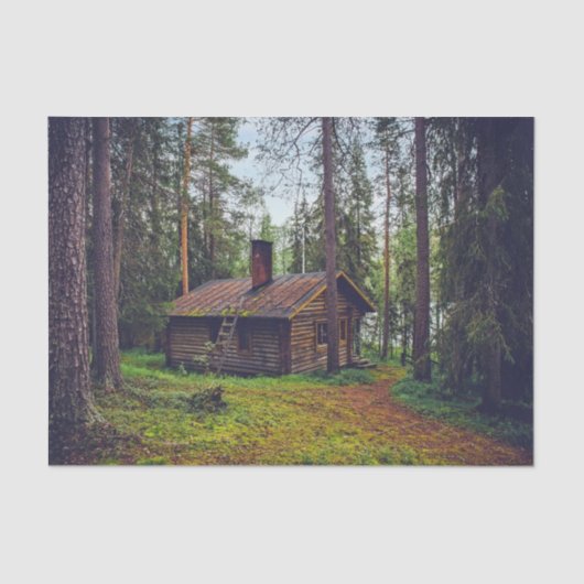 ログキャビンWoods Decopageティッシュペーパー 薄葉紙 (正面)