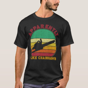 ログギフトチェーンソーギア男性へツリーTrimmer_f Tシャツ