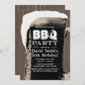 ログジャイアント ビール&BBQ 50歳誕生日パーティー 招待状 (正面/裏面)