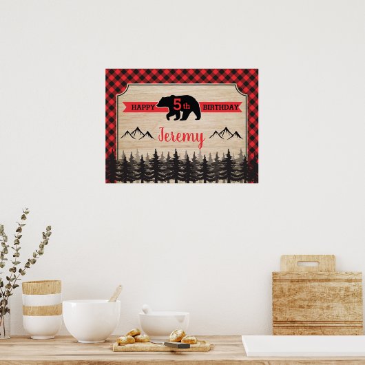 ログジャンボの誕生日パーティーの写真用背景 ポスター (キッチン)