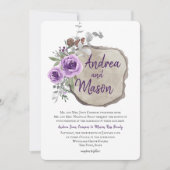 ログスライス パープルローズとユーカリの結婚式 招待状 (正面)