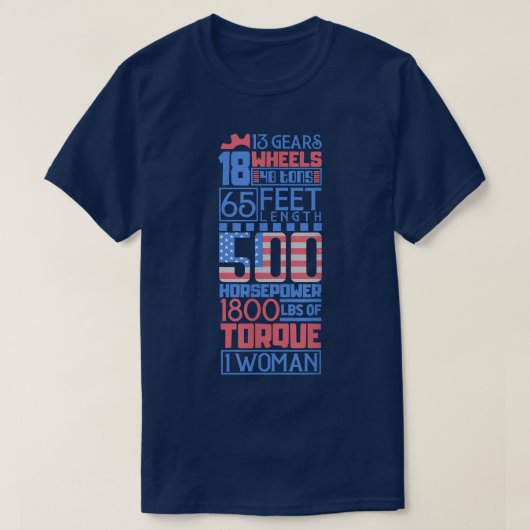 ログトラックドライバー – 18車輪1女性 – 牽引トラックO Tシャツ (デザイン正面)