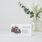 ログトラック運送用長距離トラック運送会社 名刺 (スタンド正面)