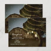 ログハウスと木のイルミネーションの結婚式の招待状 招待状 (正面/裏面)