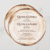 ログハウスの双子の姉妹と兄弟のキンセアニェラとキンセアニェーロ 招待状 (正面/裏面)