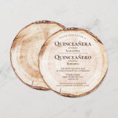 ログハウスの双子の姉妹と兄弟のキンセアニェーラ、キンセアニェーロ 招待状 (正面/裏面)