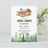 ログハウスの木のテーマ招待状 招待状 (スタンド正面)