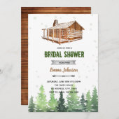 ログハウスの木のテーマ招待状 招待状 (正面/裏面)