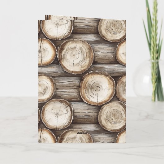 ログハウスの誕生日 カード (裏面)