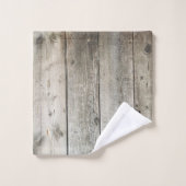 ログハウススタイルのフォレストパーソナライズドファミリーキャビン ネーム エスト バスタオルセット (ウォッシュタオル)