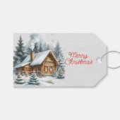 ログハウススノーツリースモークチムニー ギフトタグ (正面(横))