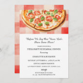 ログハウス風ピザパーティーでの結婚式リハーサルディナー 招待状 (正面/裏面)