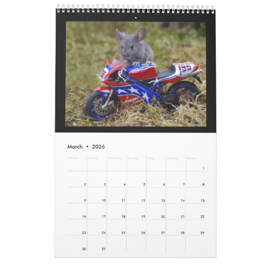 ログパイルハウスカレンダーでマウスをジョージ カレンダー (3月 2026)