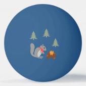 ログファイアでヘーゼルナッツを焙煎するクリスマスリス 卓球ボール (裏面)