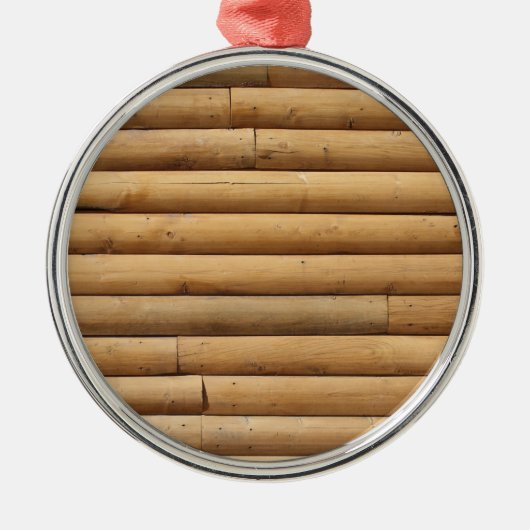 ログフェイクキャビンのサイディング背景 メタルオーナメント (正面)