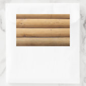 ログフェイクキャビンのサイディング背景 長方形シール (バッグ)